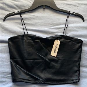 NEW Garage Black Leather Tank WITH TAGS